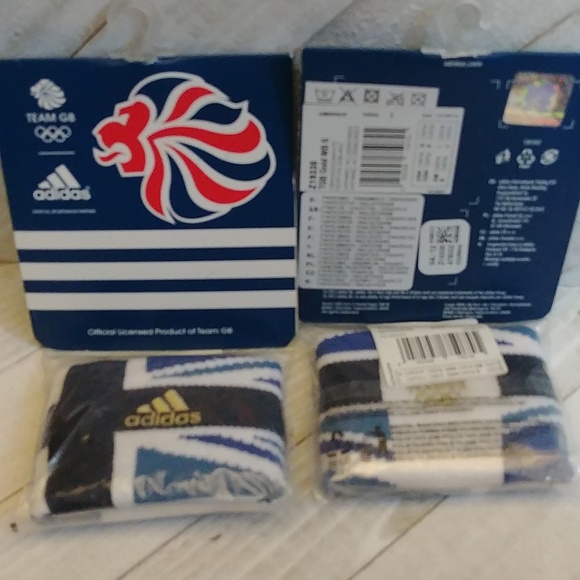 NWT Adidas Set of 2 Olympics Team GB Great Britian 2012 Wrist Sweat Bands - Picture 4 of 5